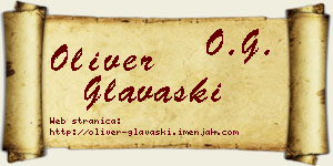 Oliver Glavaški vizit kartica